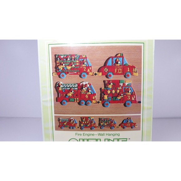 Vintage Beecrafty Puppy Fire Engine Kids Room Wall Hanger Quilting Kit Sealed - Picture 3 of 7